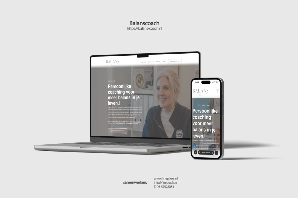 Balans Coach heeft een website laten maken door FinePixels
